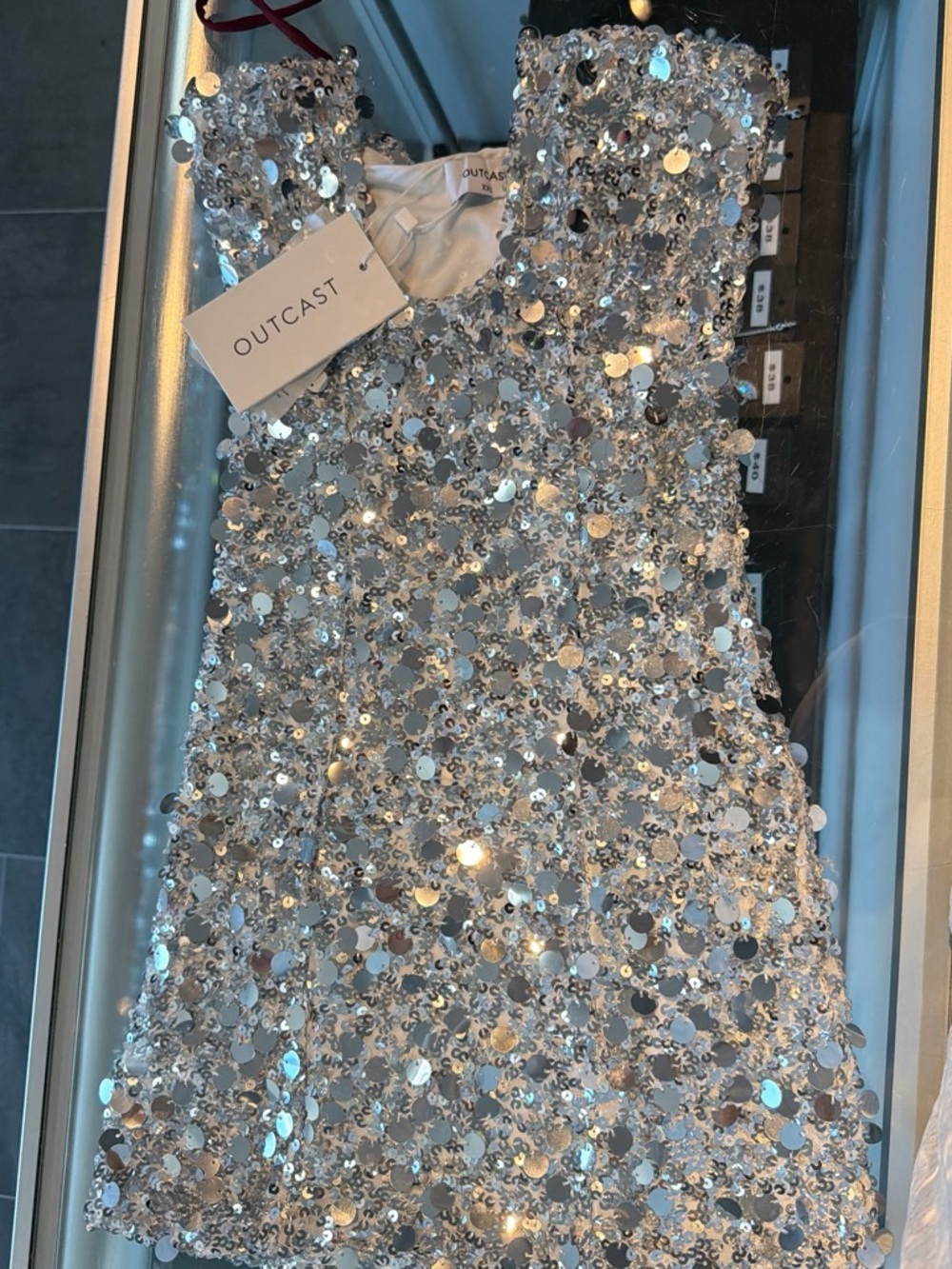 Outcast Silver Sequin Mini Dress
